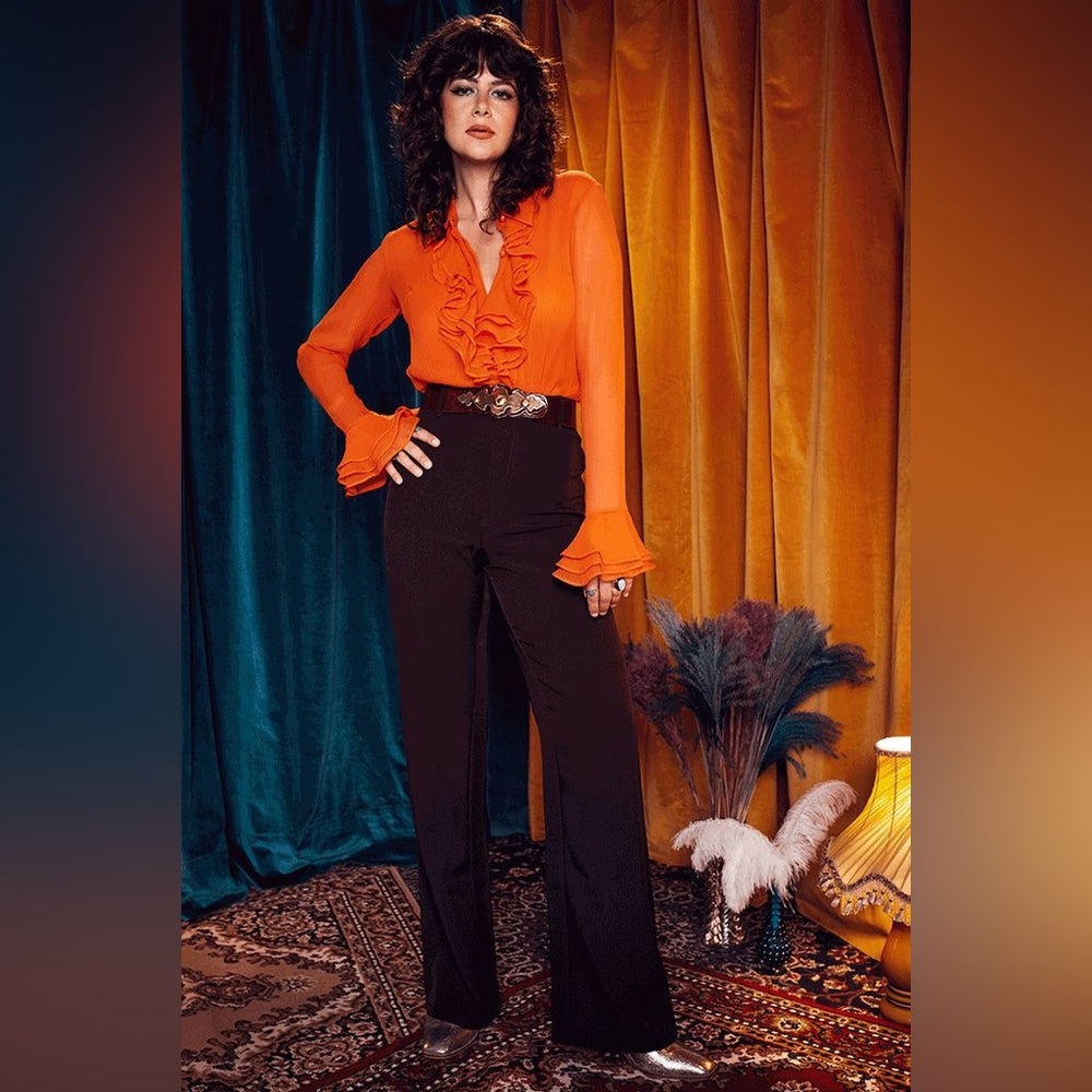 The Hippie Shake She's So Fine Brown High Waisted Trousers